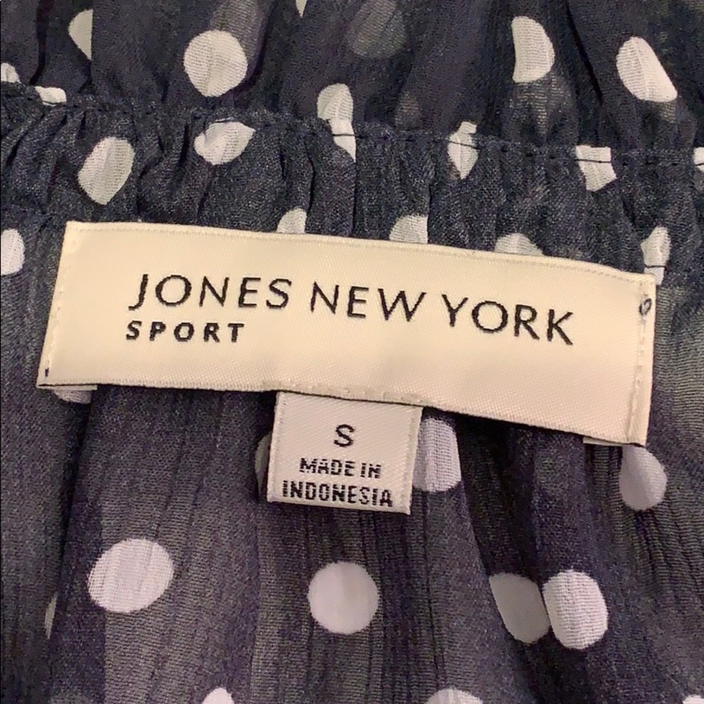 Jones New York Polka Dot 3/4 Sleeve Sheer Blouse - Picture 5 of 6